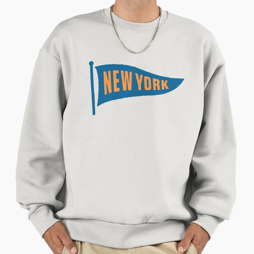 New York Pennant Sweatshirt - Aesthetic Graphic Men Women - T-Shirt, Sweatshirt, Hoodie