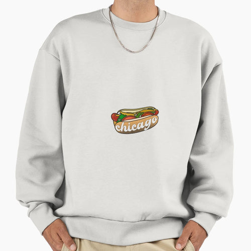 Chicago Hotdog Sweatshirt - Trendy Graphic for Adults - T-Shirt, Sweatshirt, Hoodie