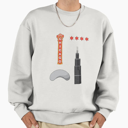 Chicago Landmark Sweatshirt - Casual Everyday Wear Men Women - T-Shirt, Sweatshirt, Hoodie