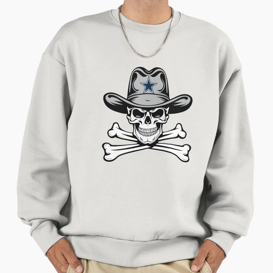 Cowboys Skull Sweatshirt - Minimalist Print for Adults - T-Shirt, Sweatshirt, Hoodie