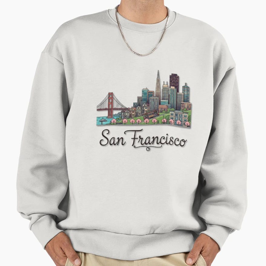 San Francisco California Sweatshirt - Graphic Print Unisex - T-Shirt, Sweatshirt, Hoodie