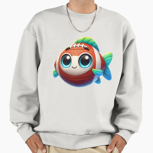 Adorable Football Fish Sweatshirt - Graphic Print Men Women - T-Shirt, Sweatshirt, Hoodie