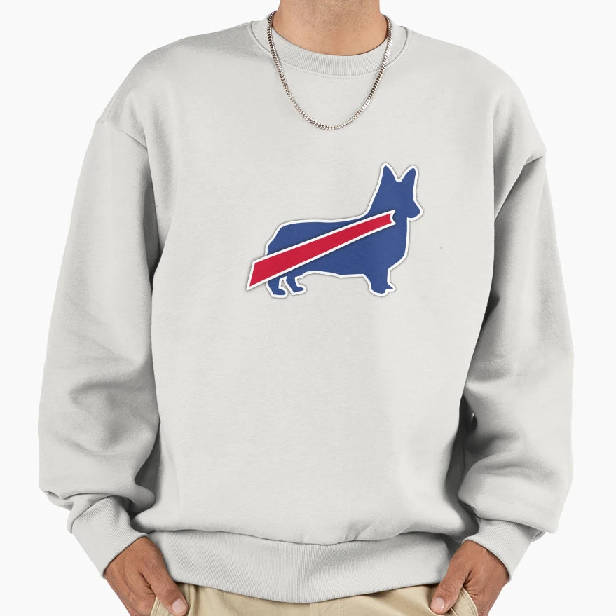 Buffalo Bills Corgi Sweatshirt - Fun Novelty Design for Adults - T-Shirt, Sweatshirt, Hoodie
