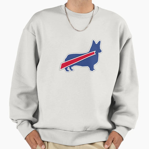 Buffalo Bills Corgi Sweatshirt - Fun Novelty Design for Adults - T-Shirt, Sweatshirt, Hoodie