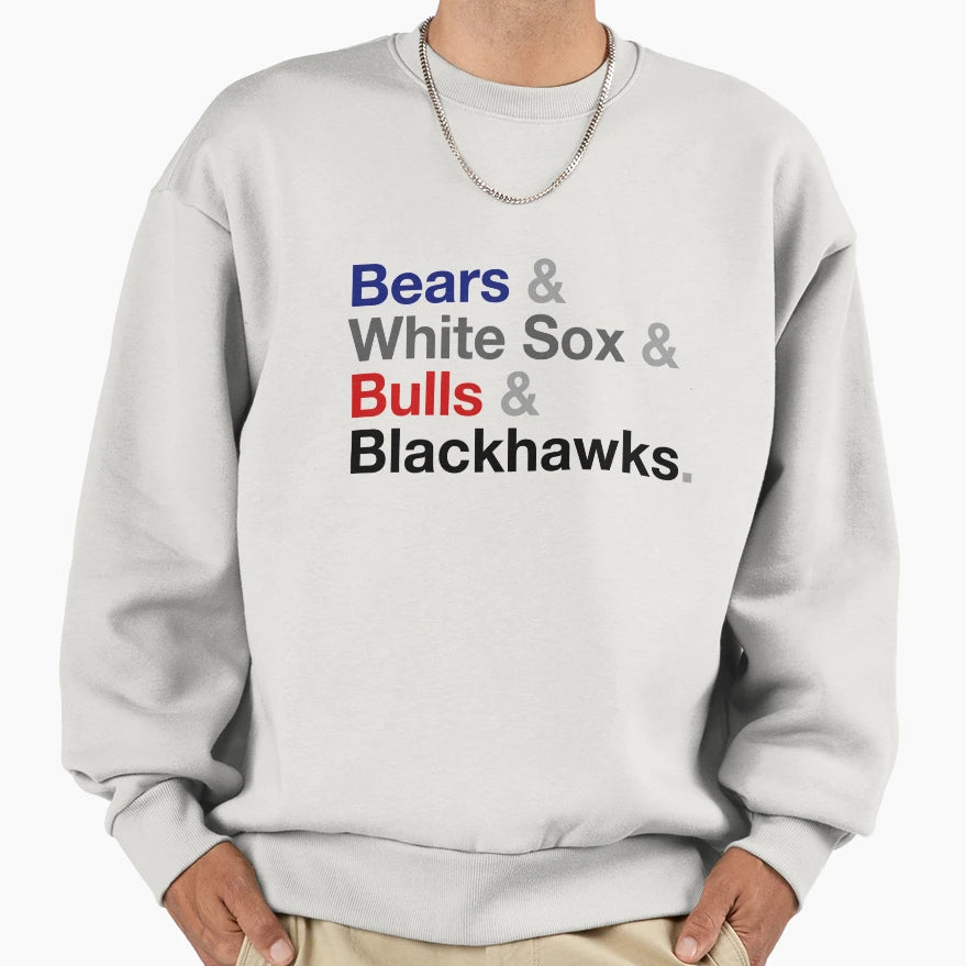 Chicago Sports Sweatshirt - Custom Art Print Men Women - T-Shirt, Sweatshirt, Hoodie