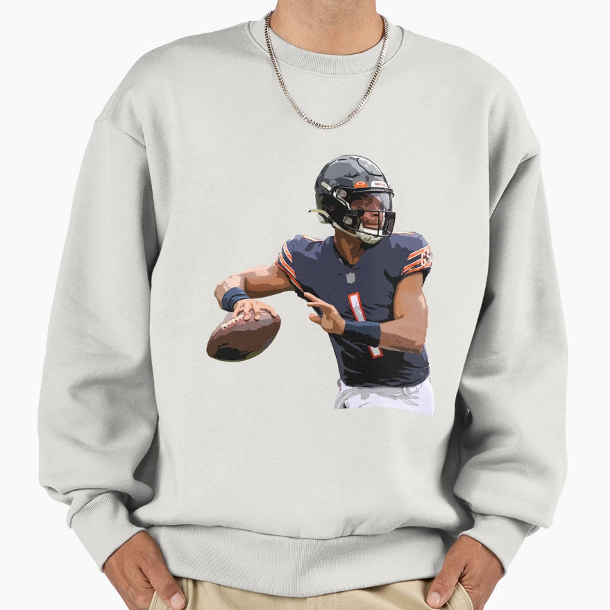Justin Fields Sweatshirt - Minimalist Print for Adults - T-Shirt, Sweatshirt, Hoodie