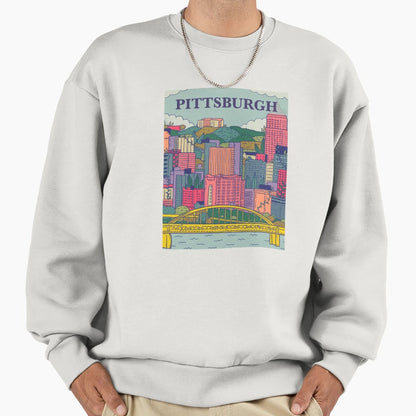 Pittsburgh Illustration City Sweatshirt - Streetwear Style Unisex - T-Shirt, Sweatshirt, Hoodie