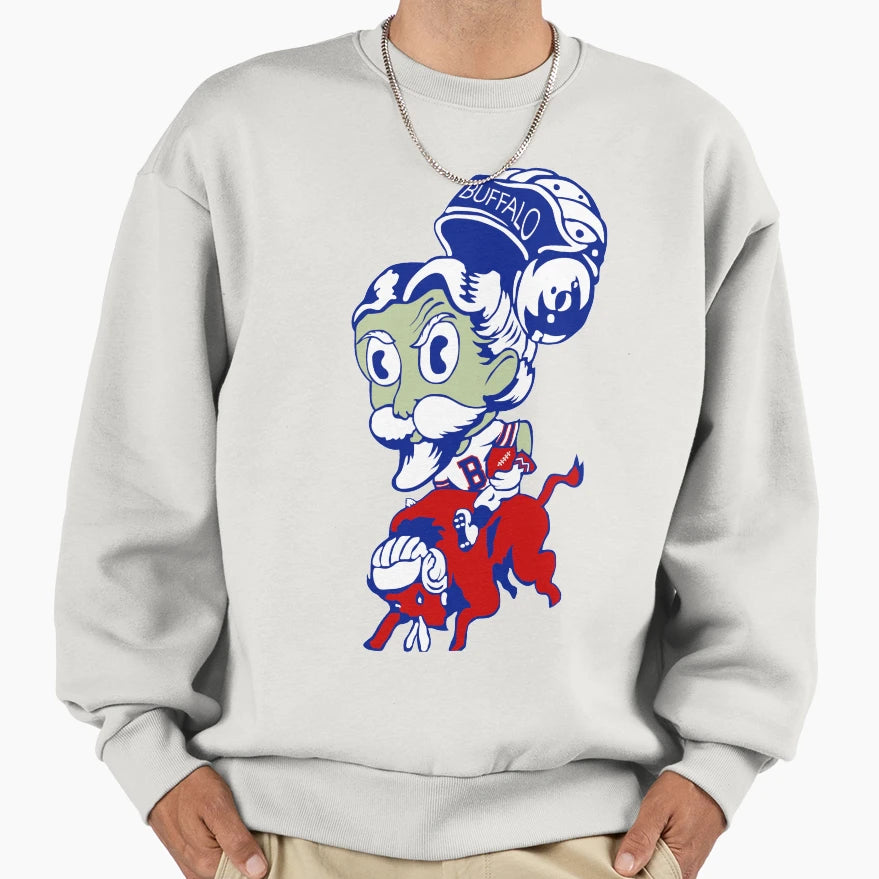 Buffalo Bill Football Sweatshirt - Casual Everyday Wear Unisex - T-Shirt, Sweatshirt, Hoodie