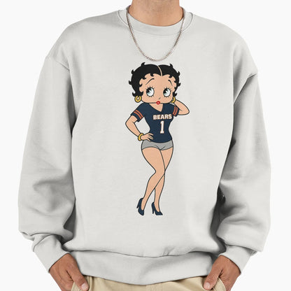 Chicago Bears Betty Boop Sweatshirt - Custom Art Print for Adults - T-Shirt, Sweatshirt, Hoodie