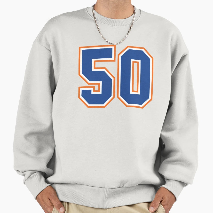 Fifty Jersey Number Sports 50 Sweatshirt - Casual Everyday Wear Unisex - T-Shirt, Sweatshirt, Hoodie