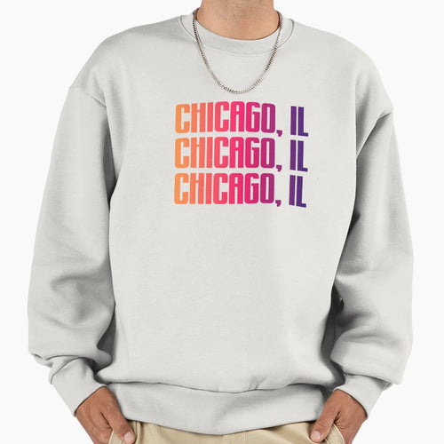 Chicago Il Sweatshirt - Custom Art Print Unisex - T-Shirt, Sweatshirt, Hoodie