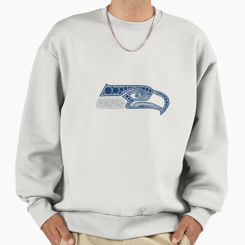 Seattle Seahawks Dot Art Sweatshirt - Custom Art Print Men Women - T-Shirt, Sweatshirt, Hoodie