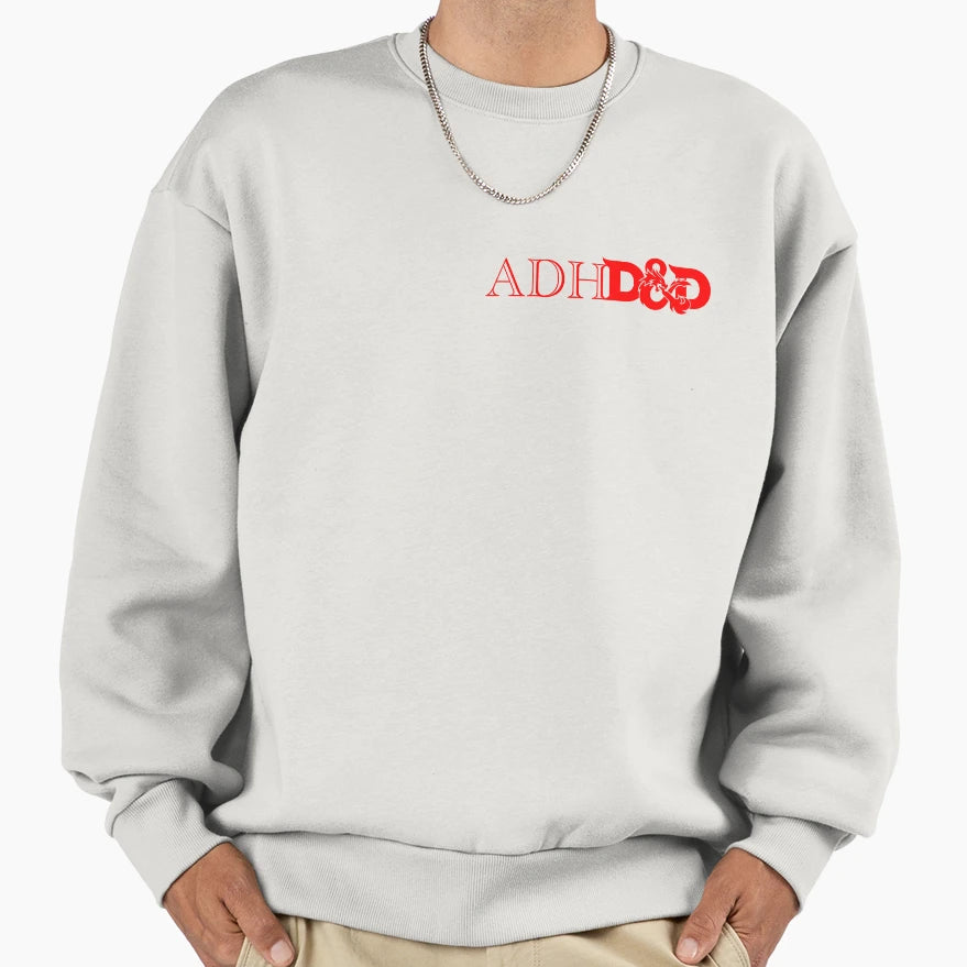 Adhd D All Red Sweatshirt - Trendy Graphic Men Women - T-Shirt, Sweatshirt, Hoodie
