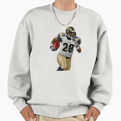 Marshall Faulk 28 Carries Ball Sweatshirt - Novelty Apparel Men Women - T-Shirt, Sweatshirt, Hoodie