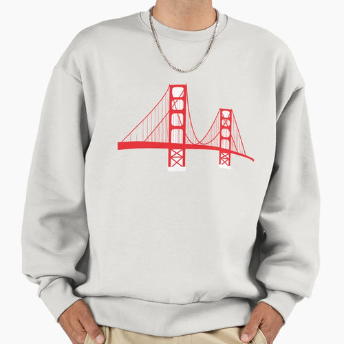 San Francisco Golden Gate Bridge Sweatshirt - Minimalist Print for Adults - T-Shirt, Sweatshirt, Hoodie