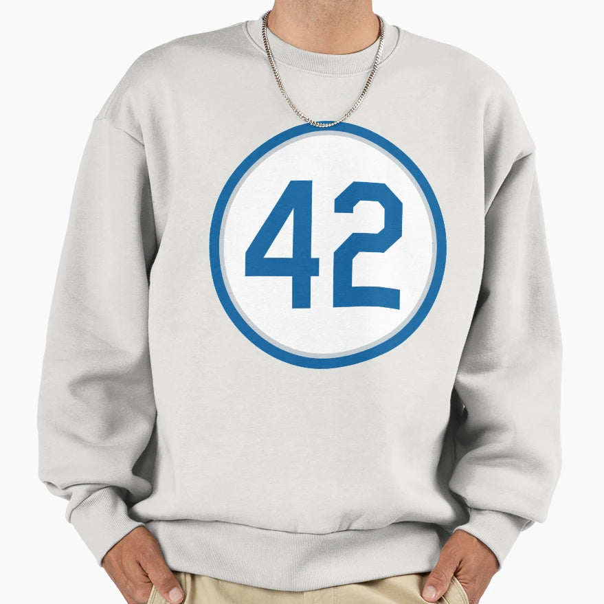 Jackie Robinson 42 Jersey Number Sweatshirt - Trendy Graphic for Adults - T-Shirt, Sweatshirt, Hoodie