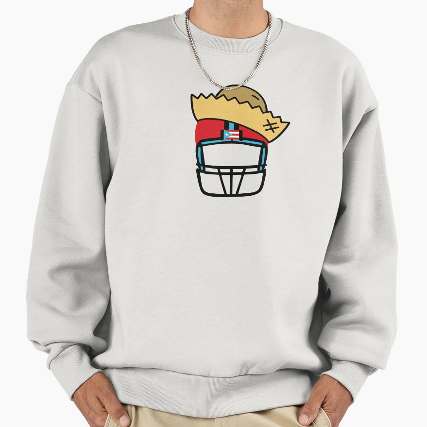 Puerto Rico Football Helmet Pava Hat Sweatshirt - Novelty Apparel Unisex - T-Shirt, Sweatshirt, Hoodie