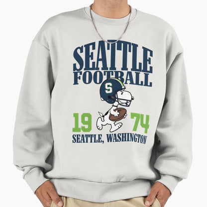 Seattle Seahawks Football Snoopy Sweatshirt - Minimalist Print for Adults - T-Shirt, Sweatshirt, Hoodie