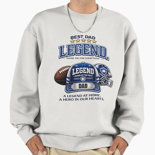 Dad Legend Blue Baseball Cap Sweatshirt - Minimalist Print Unisex - T-Shirt, Sweatshirt, Hoodie