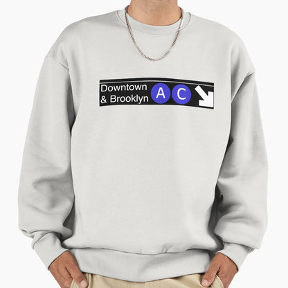 Nyc Subway Sign Sweatshirt - Minimalist Print for Adults - T-Shirt, Sweatshirt, Hoodie