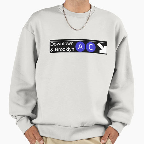 Nyc Subway Sign Sweatshirt - Minimalist Print for Adults - T-Shirt, Sweatshirt, Hoodie