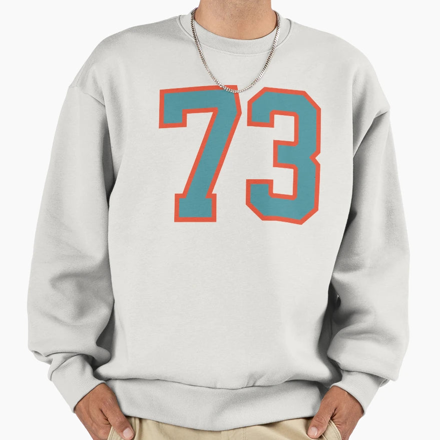 73 Number Aqua Orange Lucky Sports Sweatshirt - Graphic Print Men Women - T-Shirt, Sweatshirt, Hoodie