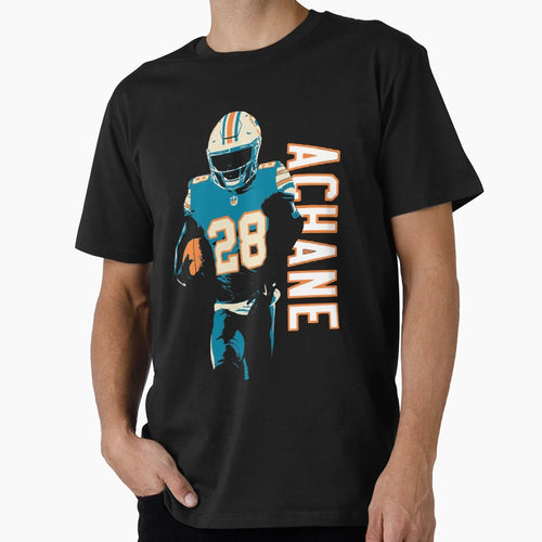 Devon Achane 28 Miami Stencil T-Shirt - Aesthetic Graphic for Adults - T-Shirt, Sweatshirt, Hoodie