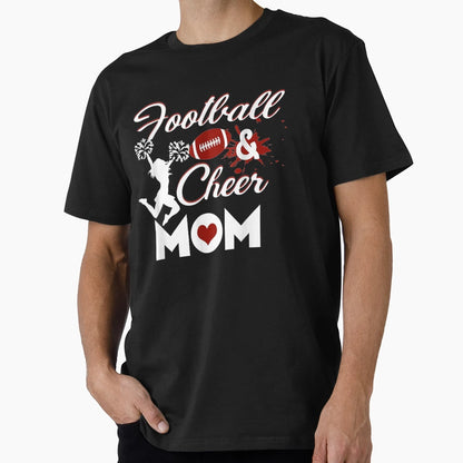 Football And Cheer Mom School Sports T-Shirt - Custom Art Print for Adults - T-Shirt, Sweatshirt, Hoodie