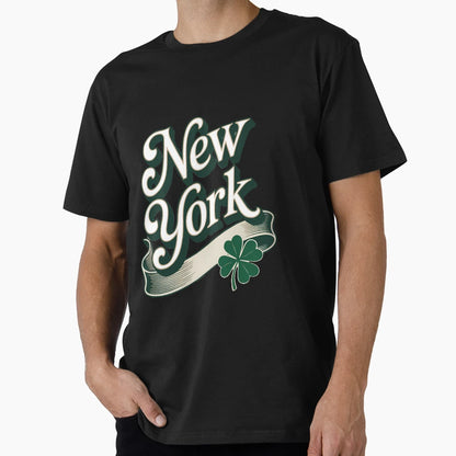 New York Shamrock St Patricks Day T-Shirt - Minimalist Print for Adults - T-Shirt, Sweatshirt, Hoodie