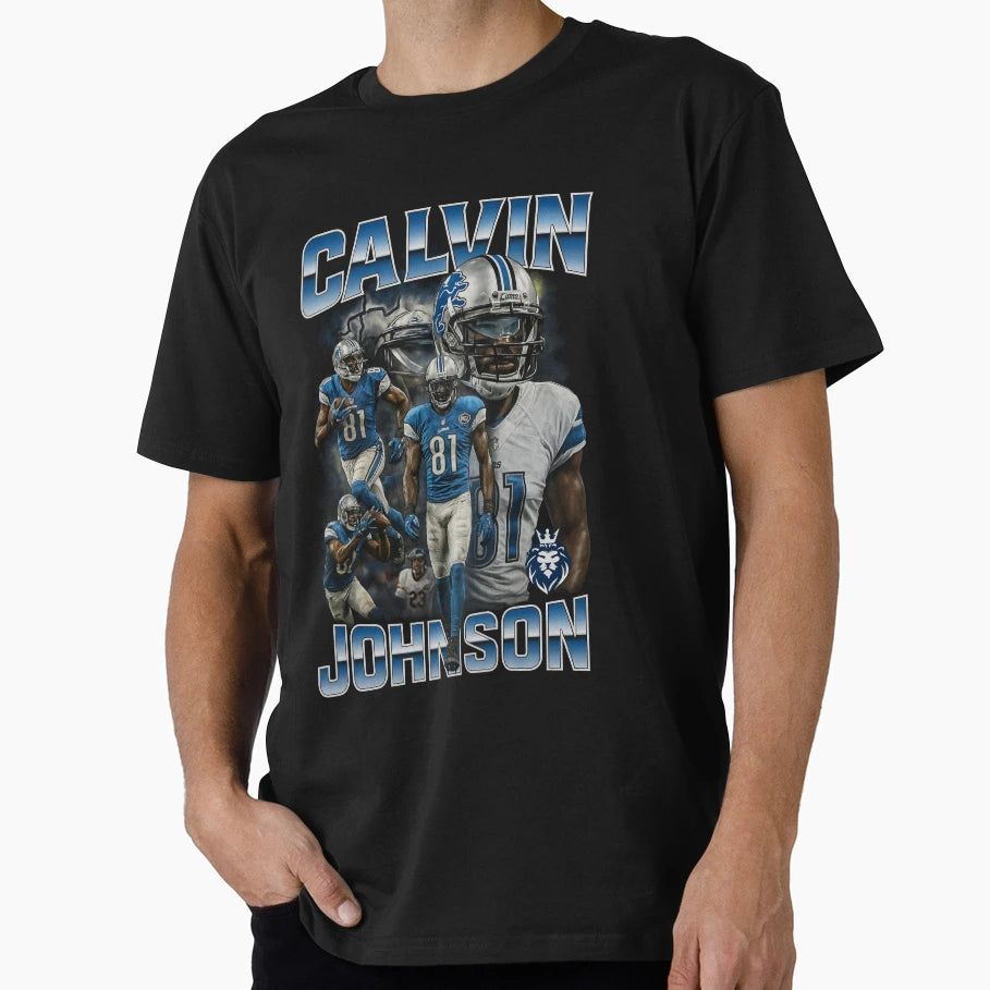 Calvin Johnson 81 T-Shirt - Trendy Graphic Men Women - T-Shirt, Sweatshirt, Hoodie