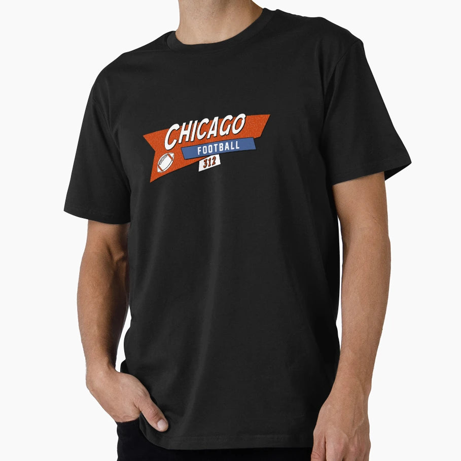 Chicago 90S Football T-Shirt - Aesthetic Graphic for Adults - T-Shirt, Sweatshirt, Hoodie