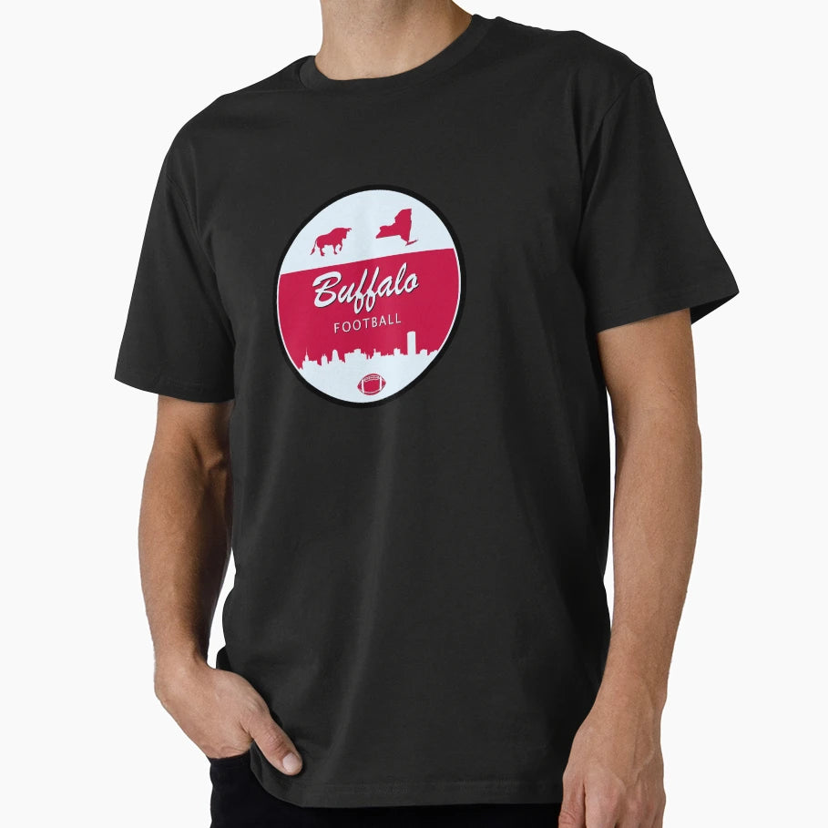 Buffalo Football Minimal Circle T-Shirt - Fun Novelty Design Unisex - T-Shirt, Sweatshirt, Hoodie