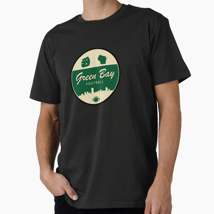 Green Bay Football Minimal Circle T-Shirt - Fun Novelty Design for Adults - T-Shirt, Sweatshirt, Hoodie