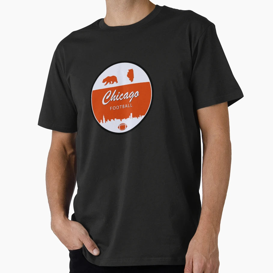 Chicago Football Minimal Circle T-Shirt - Trendy Graphic Unisex - T-Shirt, Sweatshirt, Hoodie