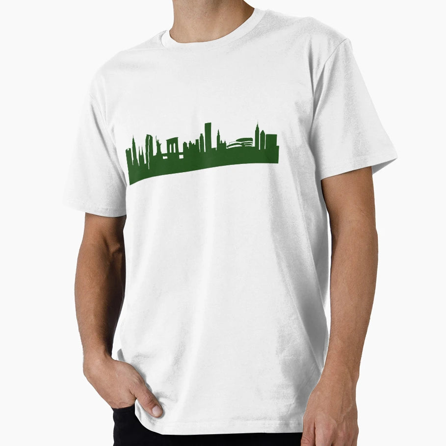 New York Skyline Forest Green T-Shirt - Aesthetic Graphic Unisex - T-Shirt, Sweatshirt, Hoodie