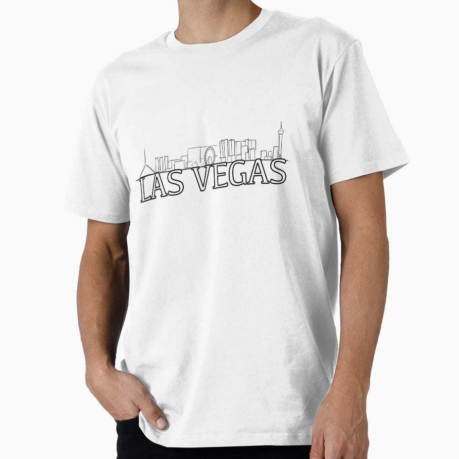 Line Outline Las Vegas Skyline T-Shirt - Streetwear Style for Adults - T-Shirt, Sweatshirt, Hoodie