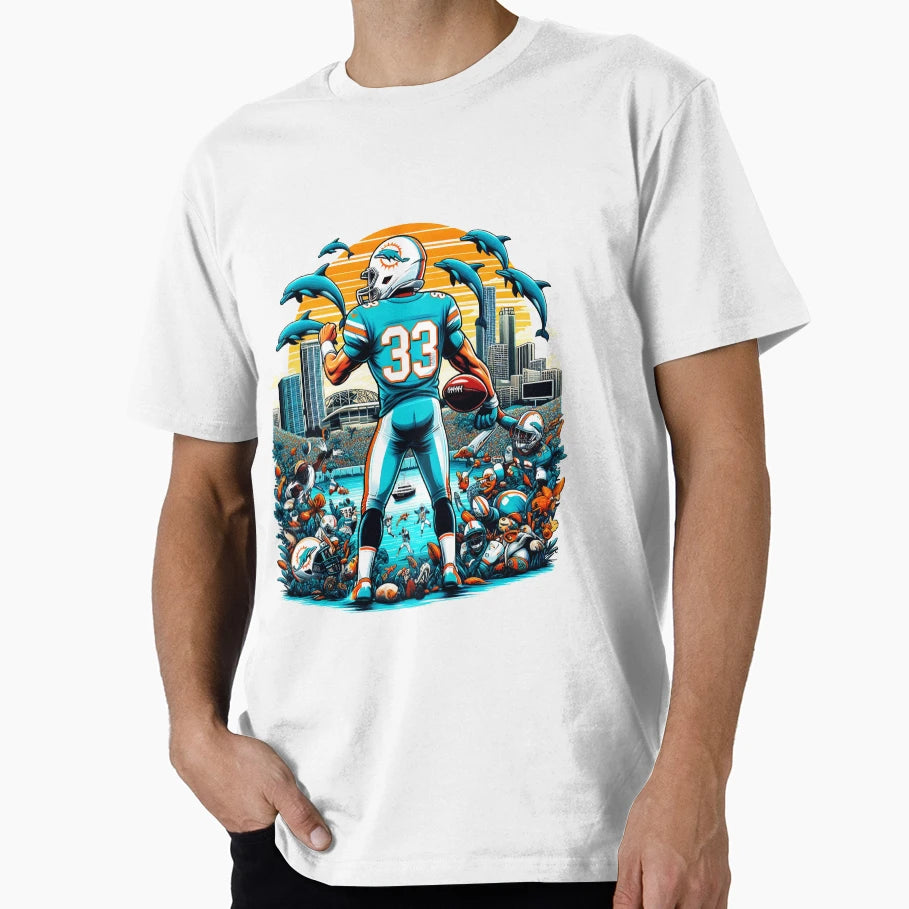 Miami Game And Dolphins T-Shirt - Casual Everyday Wear for Adults - T-Shirt, Sweatshirt, Hoodie