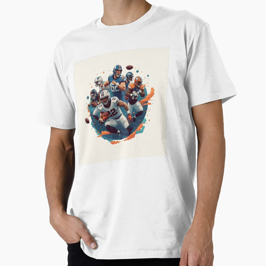 Dynamic American Football Action T-Shirt - Minimalist Print for Adults - T-Shirt, Sweatshirt, Hoodie