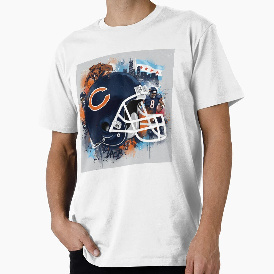 Chicago Bears American Football T-Shirt - Custom Art Print Men Women - T-Shirt, Sweatshirt, Hoodie