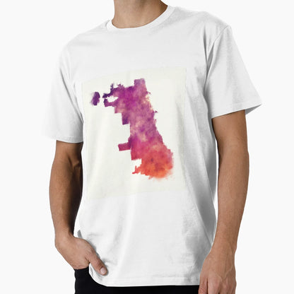Chicago City Watercolor Map Front White T-Shirt - Trendy Graphic Men Women - T-Shirt, Sweatshirt, Hoodie