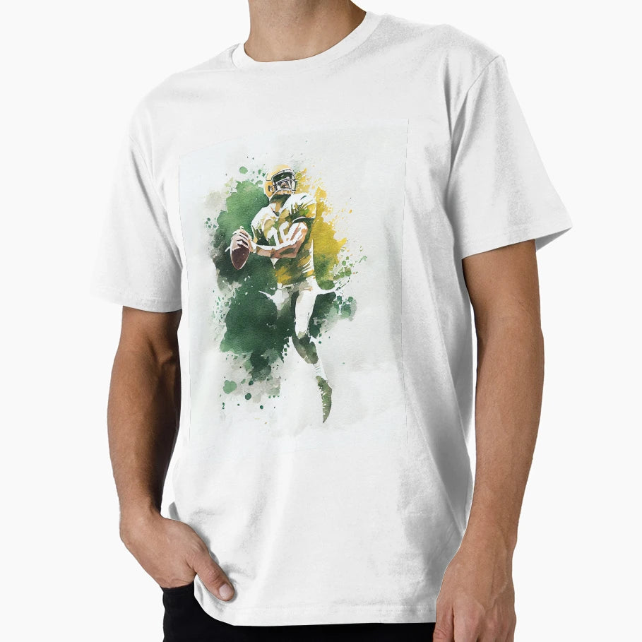 Quarterback Watercolour Art Football T-Shirt - Trendy Graphic for Adults - T-Shirt, Sweatshirt, Hoodie