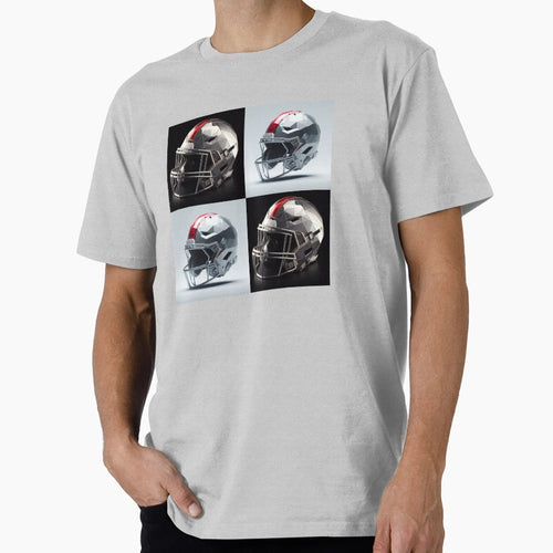 Football Helmet Pattern T-Shirt - Minimalist Print Men Women - T-Shirt, Sweatshirt, Hoodie