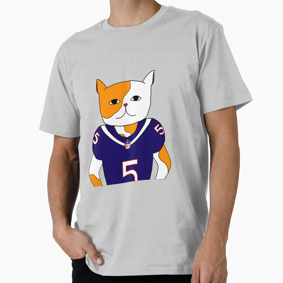 American Football Player Cat T-Shirt - Minimalist Print for Adults - T-Shirt, Sweatshirt, Hoodie