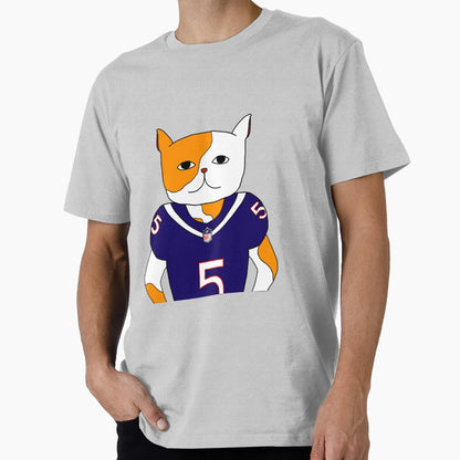 American Football Player Cat T-Shirt - Minimalist Print for Adults - T-Shirt, Sweatshirt, Hoodie