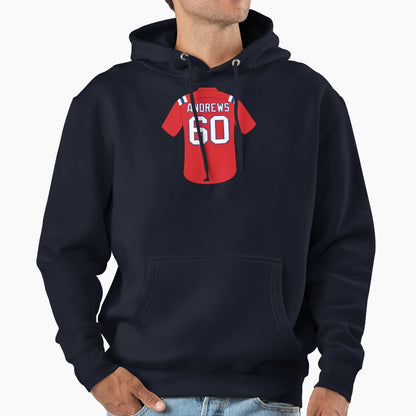 David Andrews Jersey Number 60 Hoodie - Novelty Apparel Unisex - T-Shirt, Sweatshirt, Hoodie