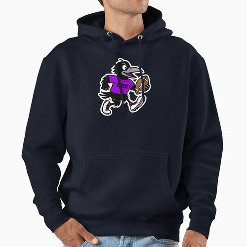 Raven Football Mascot Hoodie - Custom Art Print for Adults - T-Shirt, Sweatshirt, Hoodie