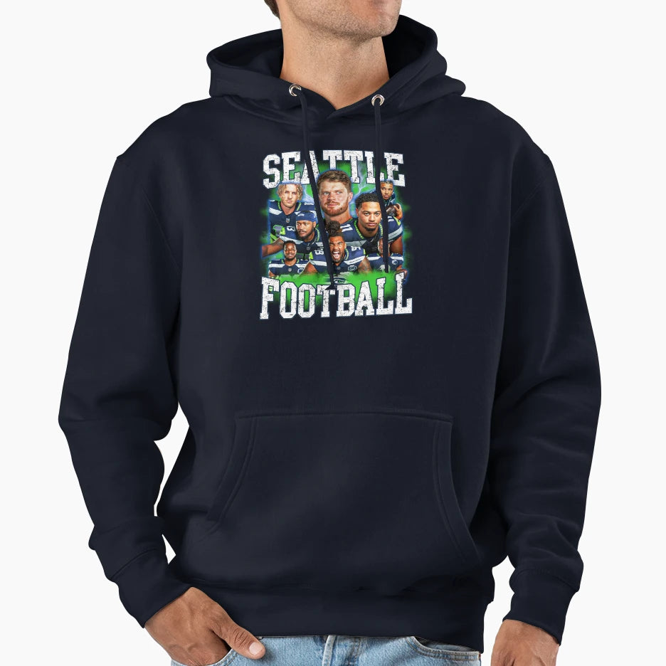 Seattle American Football Hoodie - Aesthetic Graphic for Adults - T-Shirt, Sweatshirt, Hoodie