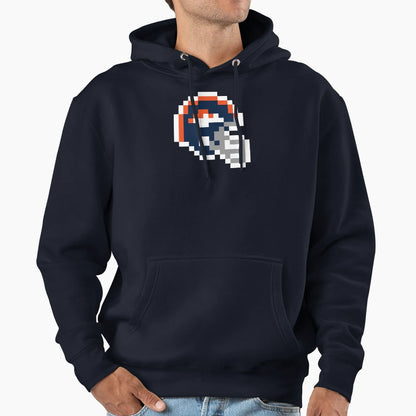 Denver Broncos 8 Bit Football Helmet Hoodie - Minimalist Print for Adults - T-Shirt, Sweatshirt, Hoodie