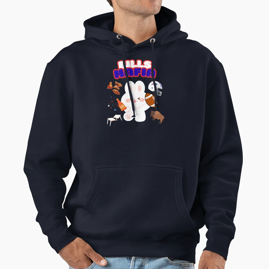 Bills Mafia Bunny Hoodie - Casual Everyday Wear Men Women - T-Shirt, Sweatshirt, Hoodie
