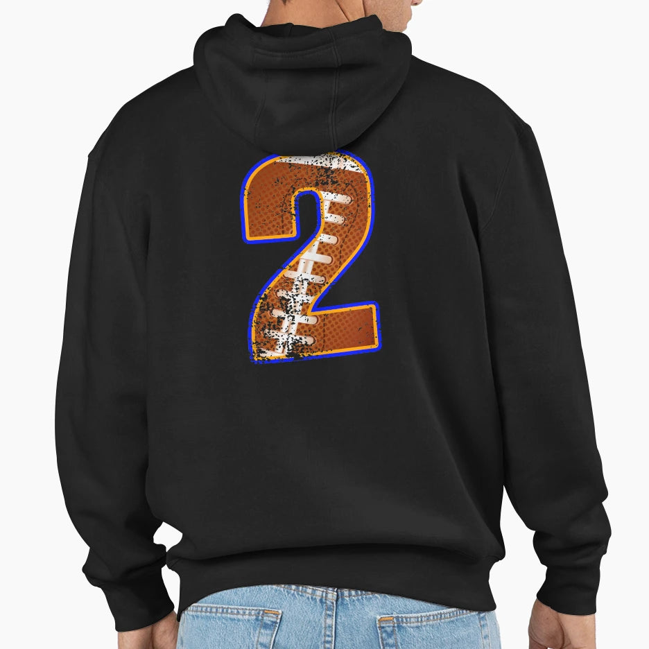 American Football Player Number Two Hoodie - Novelty Apparel Men Women - T-Shirt, Sweatshirt, Hoodie